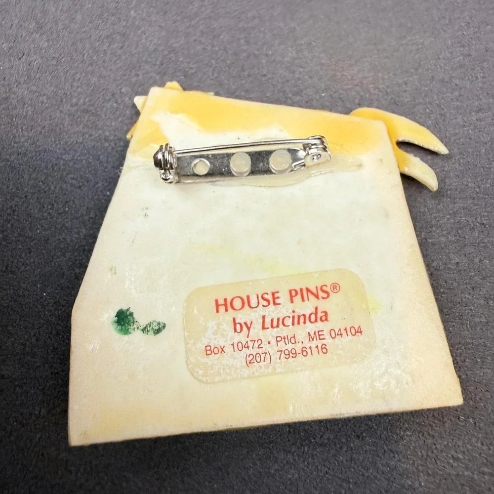 Lucinda Tropical Beach House Pin Glitter Palm Tree Brooch Handcrafted Folk Art
